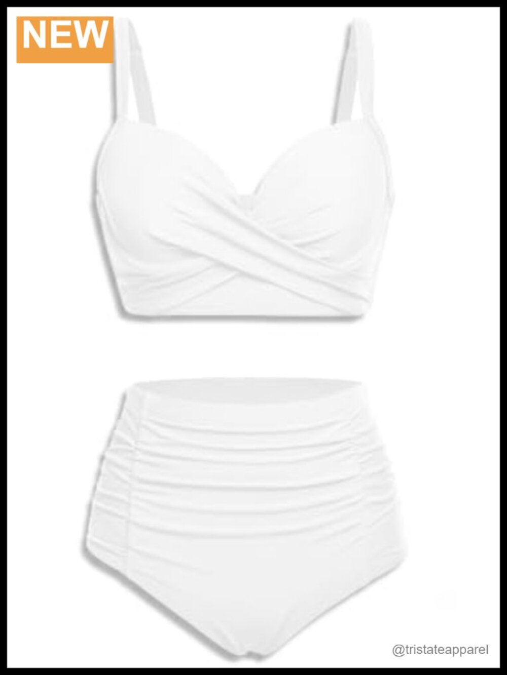 Underwire Bikini Set Two Piece High Waisted Swimsuit Ruched Front Adjustable